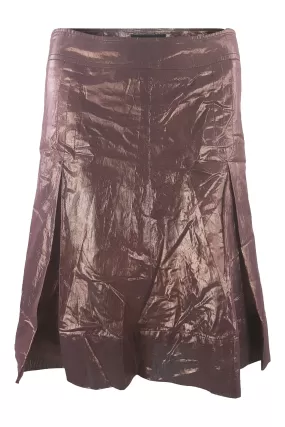 BURBERRY Iridescent Brown Box Pleat Mini Skirt (M)