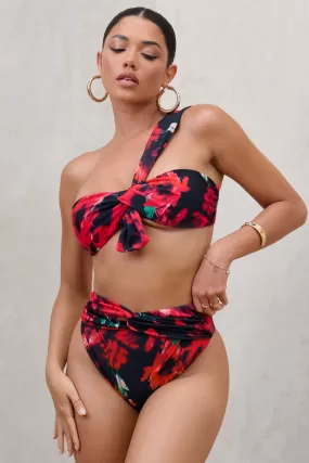 High Tide | Multi Print High Waisted Twist Front Bikini Bottoms