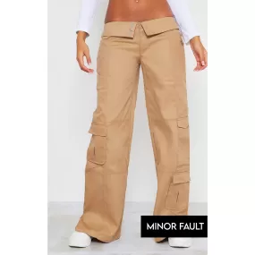 (Minor Fault) Camel Fold Over Straight Leg Cargos